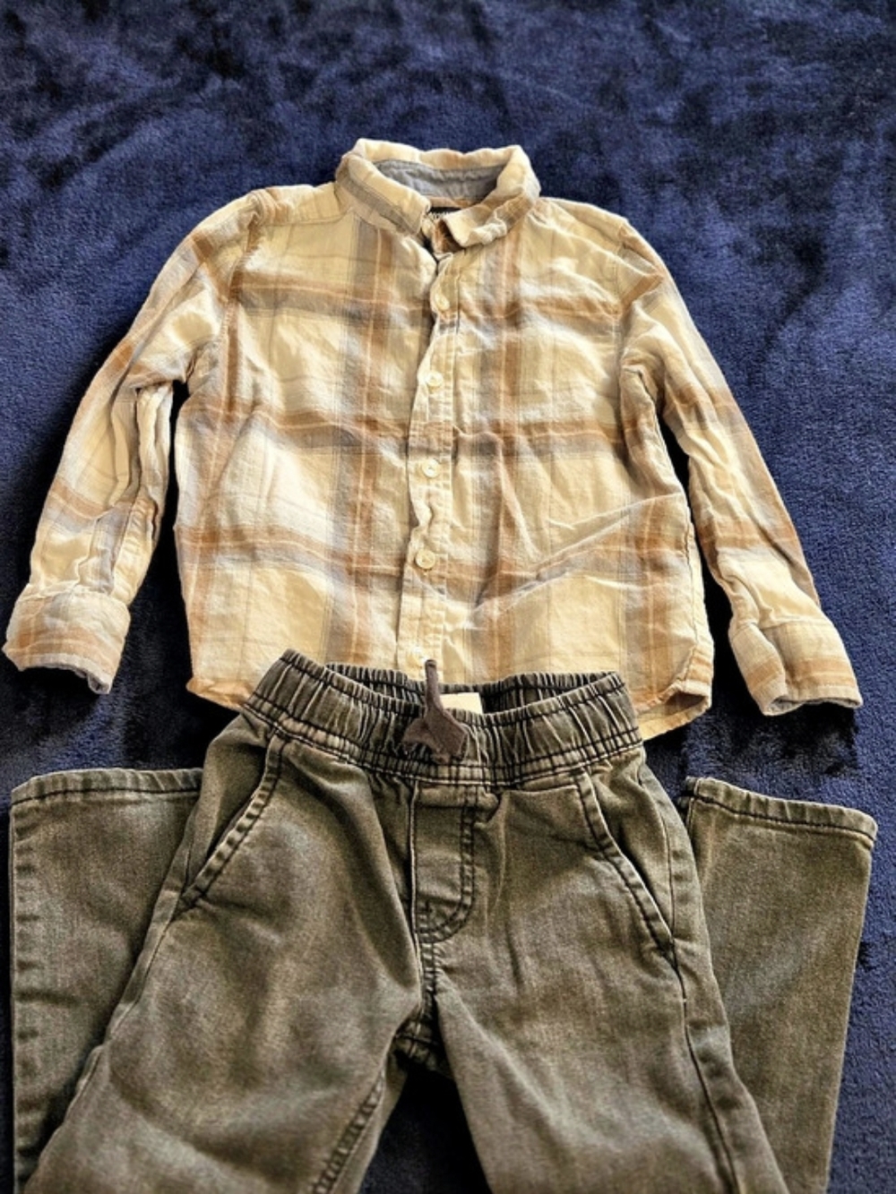 OshKosh B'gosh Matching Plaid Shirt & Pants Boys 3T/3A